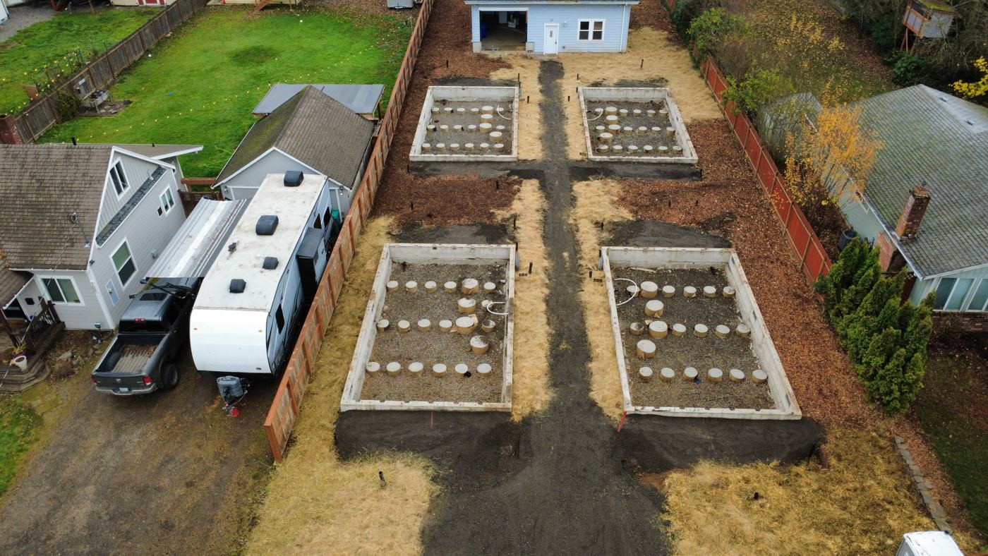 Footings and stem walls from above